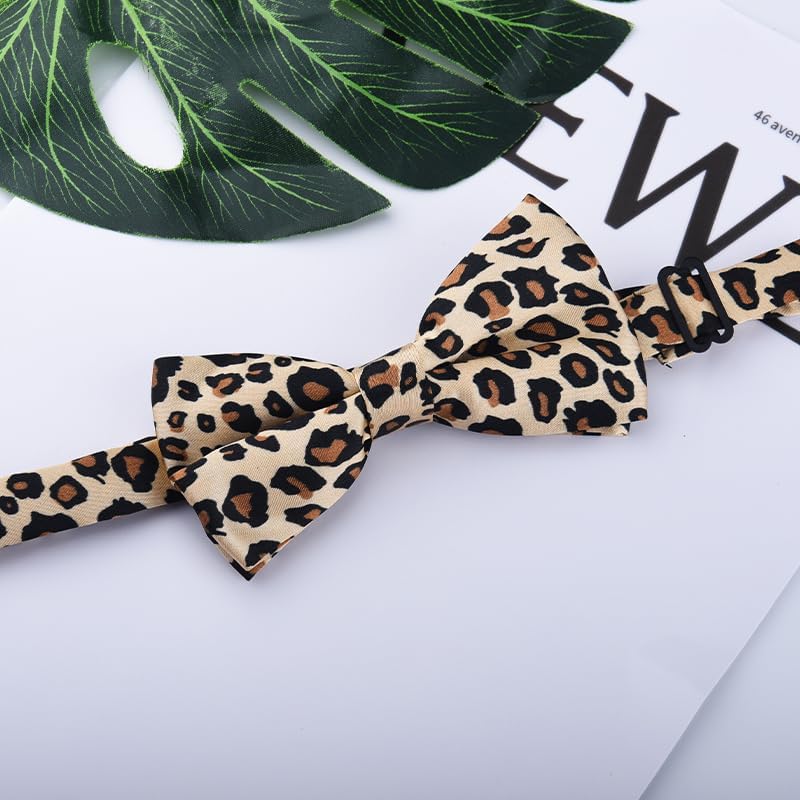 Sdopbinbin Checkered Bow Tie for Men Leopard Bowtie for Mens Dogs Cats Bowtie Cosplay Halloween Bow Ties for Men Women - Image 5